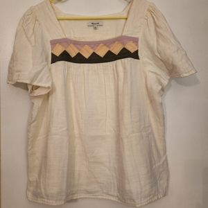 MADEWELL BOHO INSPIRED PEASANT STYLE BLOUSE/ TOP SIZE XL